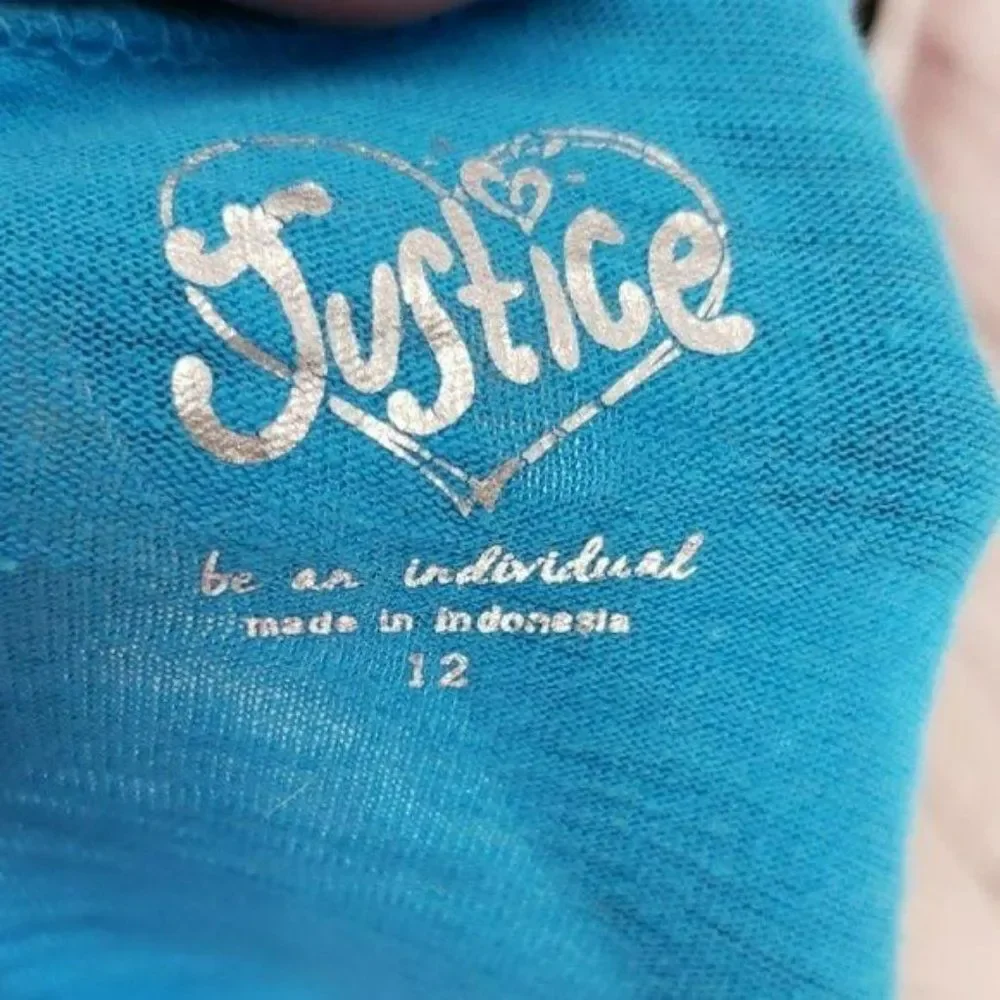 Justice Be Fabulous blue‎ long sleeve sz 12 shirt